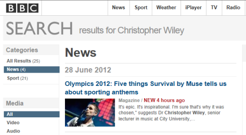 Dr Christopher Wiley on BBC News website
